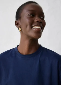 Trapezförmiges Shirt mit Seidenanteil