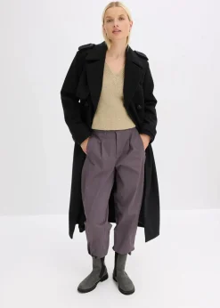 Trenchcoat in Wolloptik