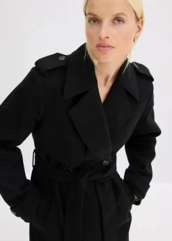 Trenchcoat in Wolloptik