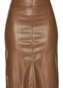 Trendiger Lederimitat-Bleistiftrock