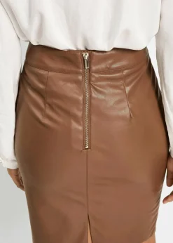 Trendiger Lederimitat-Bleistiftrock