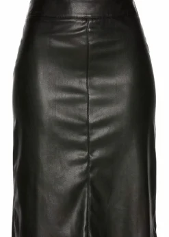 Trendiger Lederimitat-Bleistiftrock