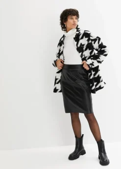 Trendiger Lederimitat-Bleistiftrock