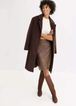 Trendiger Lederimitat-Bleistiftrock