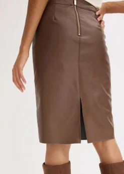 Trendiger Lederimitat-Bleistiftrock