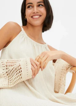 Trägerkleid aus leichtem Crêpe