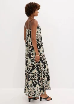 Trägerkleid aus strukturierter Viskose