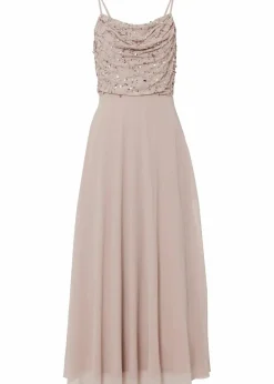 Trägerkleid mit Paillettenstickerei