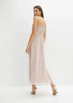 Trägerkleid mit Paillettenstickerei