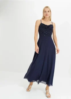 Trägerkleid mit Paillettenstickerei