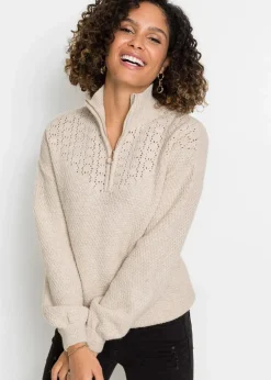 Troyer Pullover mit Ajourmuster