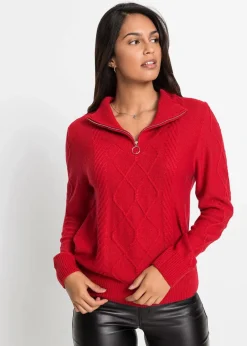 Troyer Pullover mit Zopfmuster