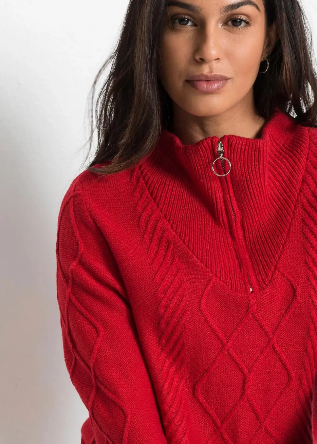 Troyer Pullover mit Zopfmuster