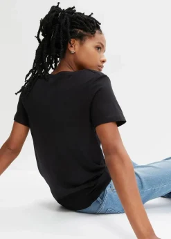 T-Shirt aus Baumwoll-Viskose-Mix