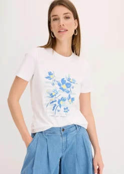 T-Shirt aus elastischem Baumwoll-Mix