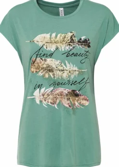 T-Shirt mit Glitzerdruck