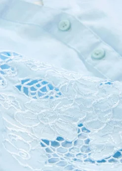 Tunika aus reinem Leinen, mit Lochstickerei