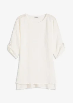 Tunika mit Struktur und Spitzenband