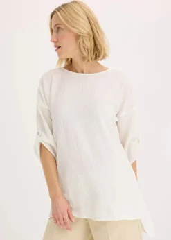 Tunika mit Struktur und Spitzenband