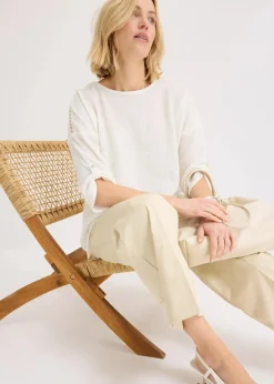 Tunika mit Struktur und Spitzenband