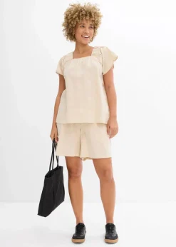 Tunikabluse aus Baumwoll-Seersucker