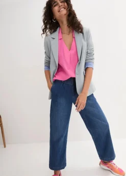 Tunikabluse aus luftigem Leinen-Mix