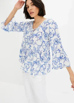 Tunikabluse aus strukturierter Viskose