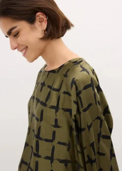 Tunikabluse mit Fledermausärmeln