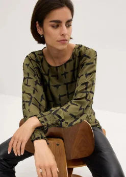 Tunikabluse mit Fledermausärmeln