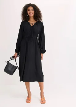 Tunika-Kleid aus fließendem Viskose-Mix