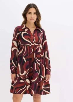 Tunika-Kleid aus fließendem Satin