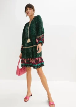 Tunika-Kleid aus fließender Viskose