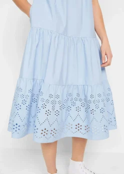 Tunika-Kleid aus reiner Baumwolle mit Lochstickerei