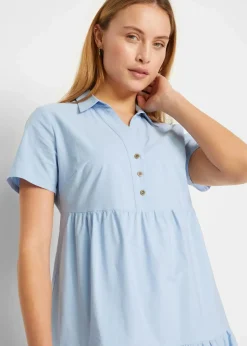 Tunika-Kleid aus reiner Baumwolle mit Lochstickerei