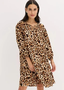 Tunika-Kleid aus strukturiertem Crêpe