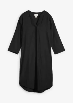 Tunika-Kleid aus Viskose-Mix mit Struktur Effekt