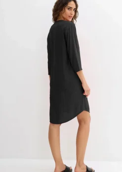 Tunika-Kleid aus Viskose-Mix mit Struktur Effekt