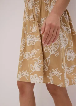 Tunika-Kleid mit Stickerei aus fließender Viskose