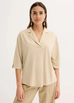 Tunika-Shirt aus fließendem Viskose-Piqué