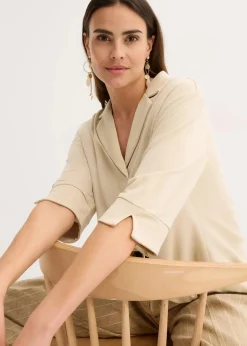 Tunika-Shirt aus fließendem Viskose-Piqué