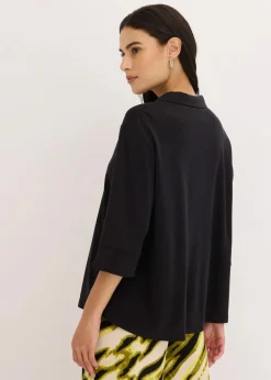 Tunika-Shirt aus fließendem Viskose-Piqué