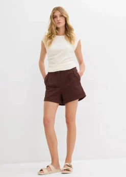 Twill-Shorts mit hohem Bund