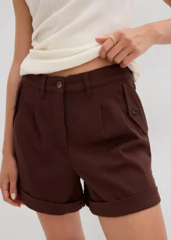 Twill-Shorts mit hohem Bund