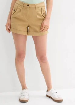 Twill-Shorts mit hohem Bund