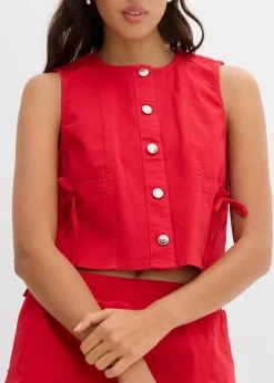 Twill-Weste aus elastischem Bio-Baumwoll-Mix