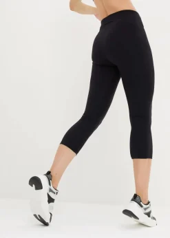 Ultrasofte Sport-Leggings mit seitlichen Taschen, Capri-Länge