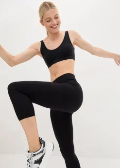Ultrasofte Sport-Leggings mit seitlichen Taschen, Capri-Länge
