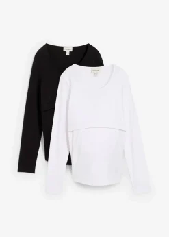 Umstands- und Stillshirts aus Bio-Baumwolle (2er Pack)