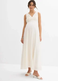 Umstands-Hochzeitskleid aus Spitze, Satin und Georgette