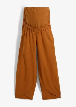 Umstandshose mit Bauchband aus Leinen-Mix